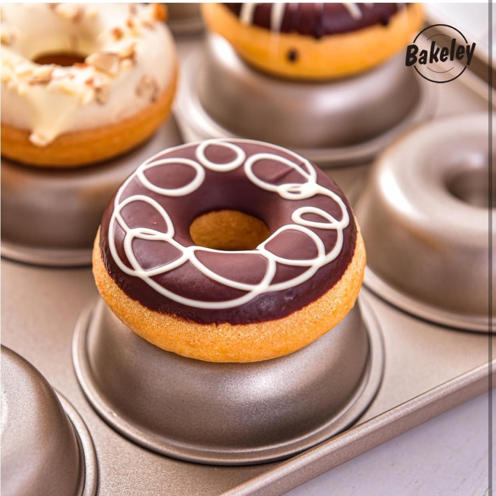 Donut‎ Pan, 12-Cavity Non-Stick Dount Mold Cake Pan Pattern(Champagne Gold) - Picture 5 of 8